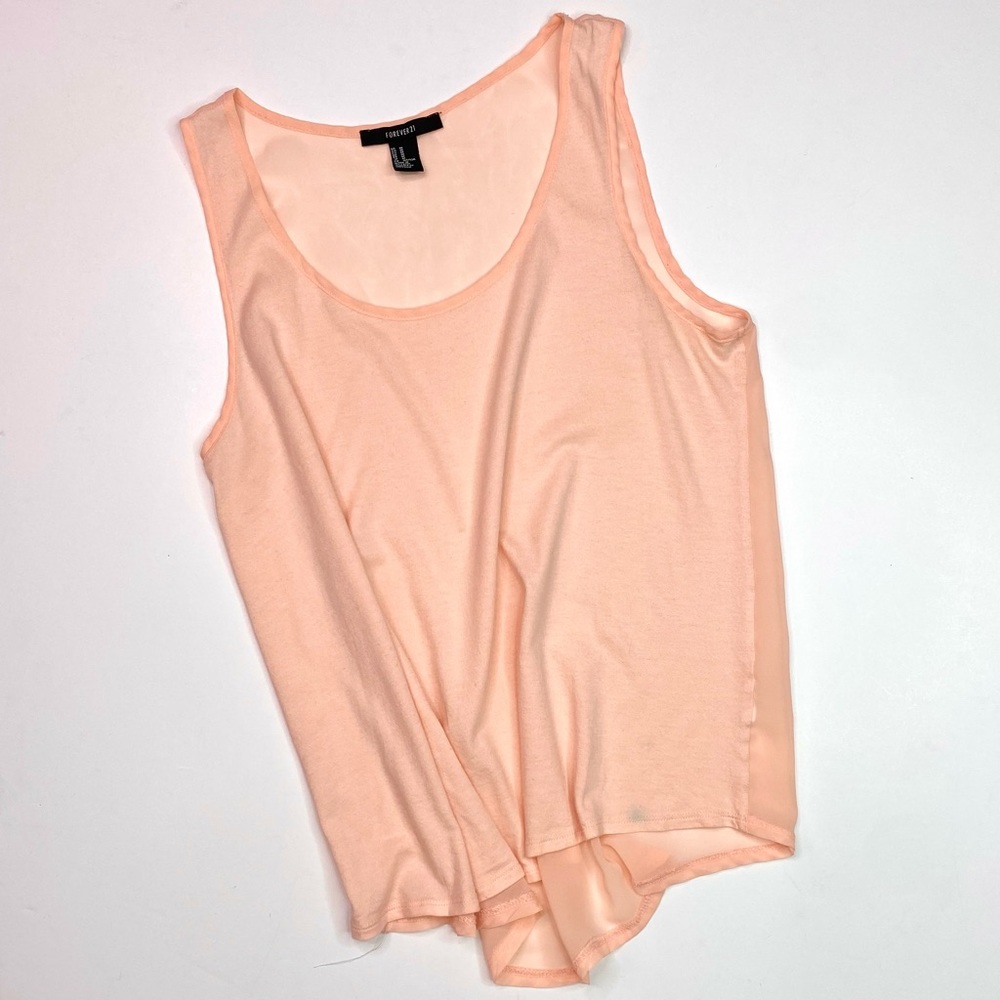 Forever 21 Peach Hi—Low Tank with Sheer Back M - Picture 7 of 11